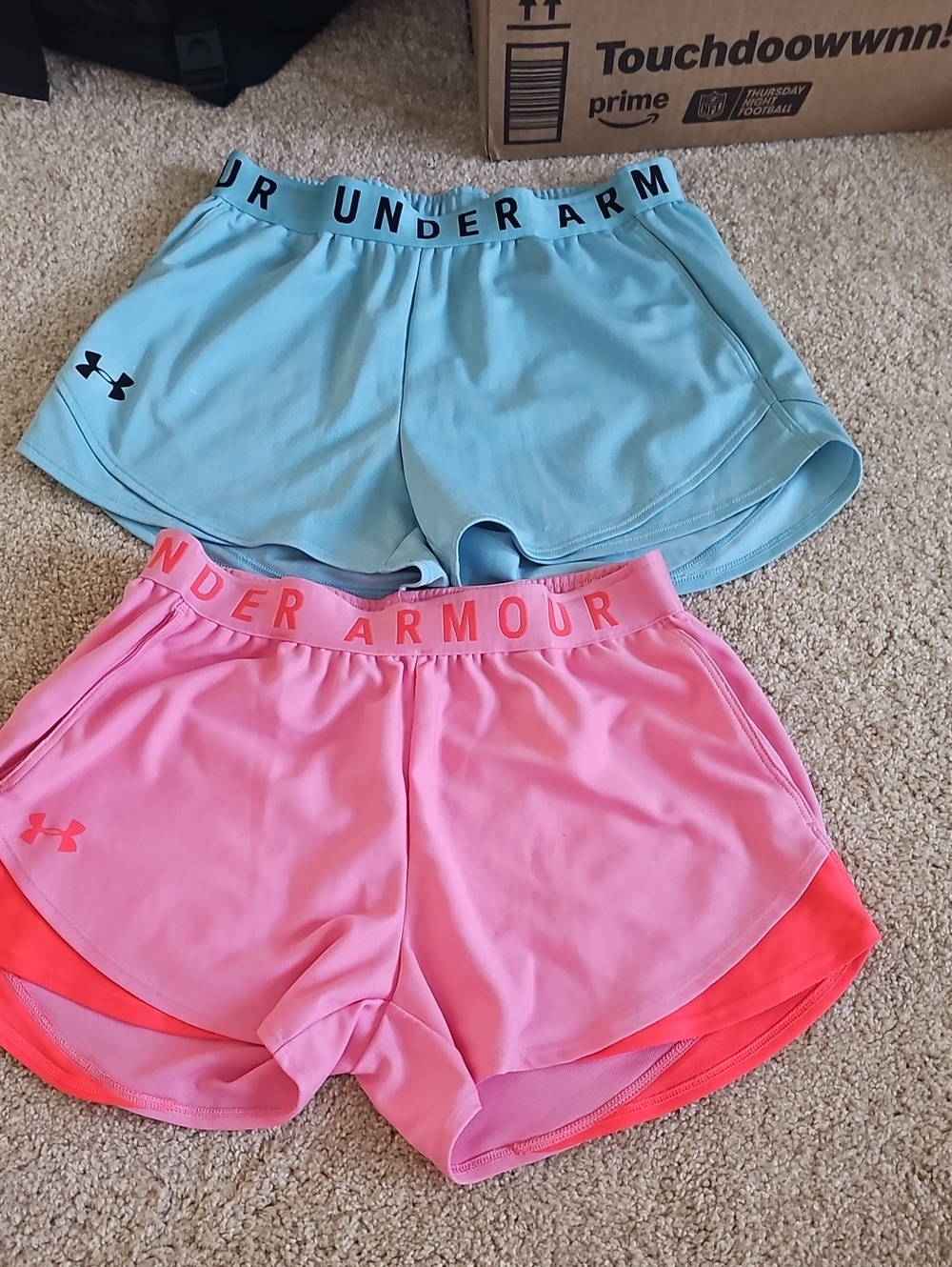 Under Armour Women's Athletic Shorts — Pink & Light Blue